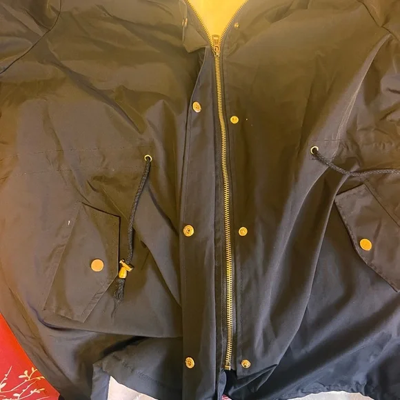 Women's Black Jacket with Faux Fur Lining - Picture 5 of 5